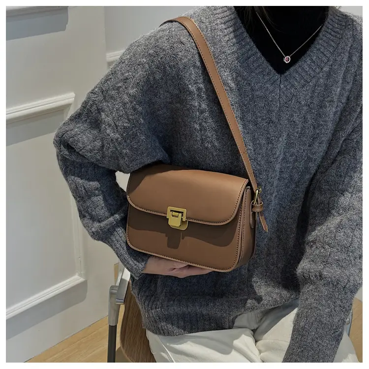 Small Square Brown Crossbody Bag for Women — feature 20