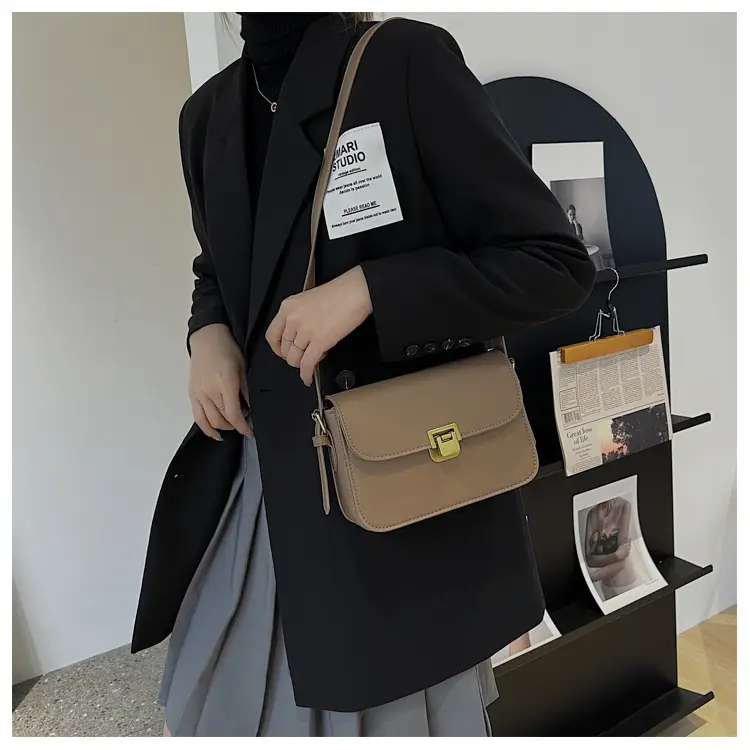 Small Square Brown Crossbody Bag for Women — feature 21