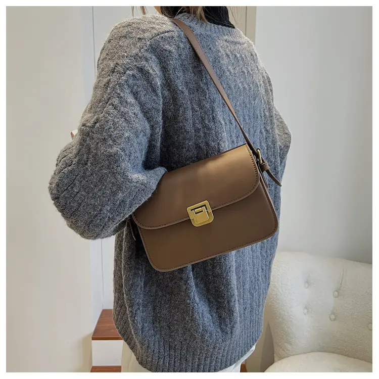Small Square Brown Crossbody Bag for Women — feature 25