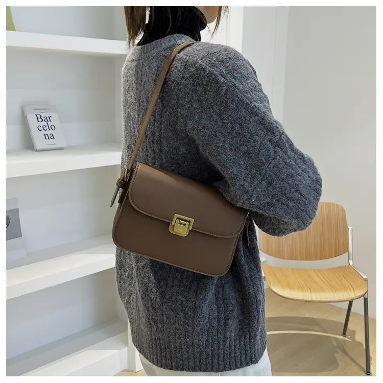 Small Square Brown Crossbody Bag for Women — feature 28