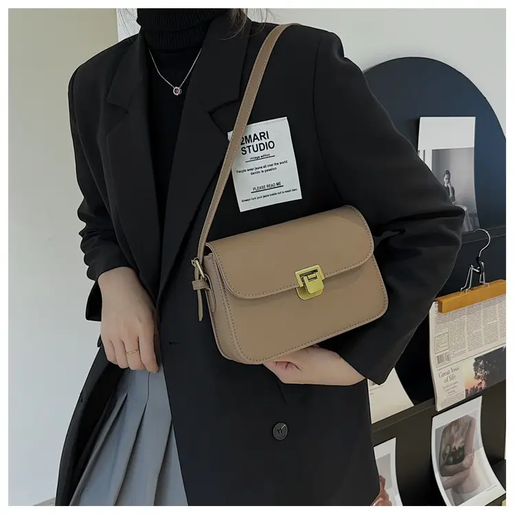 Small Square Brown Crossbody Bag for Women — feature 31