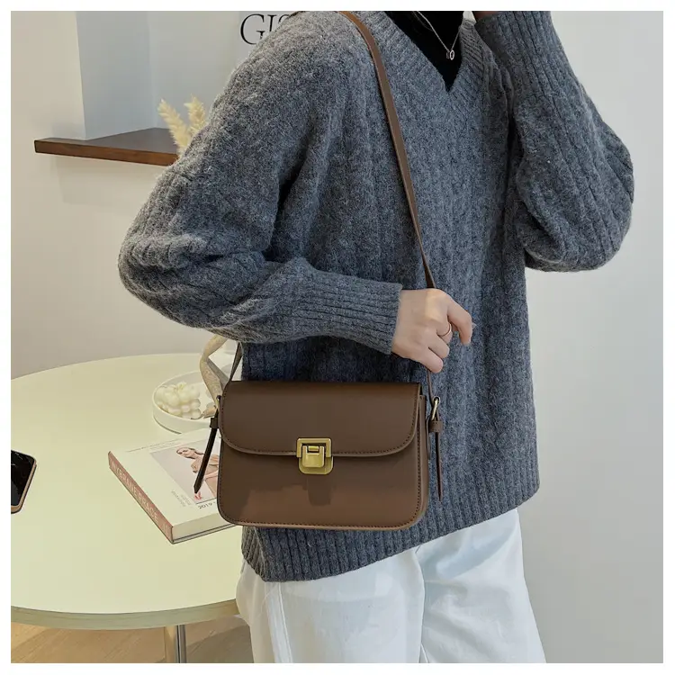 Small Square Brown Crossbody Bag for Women — feature 32