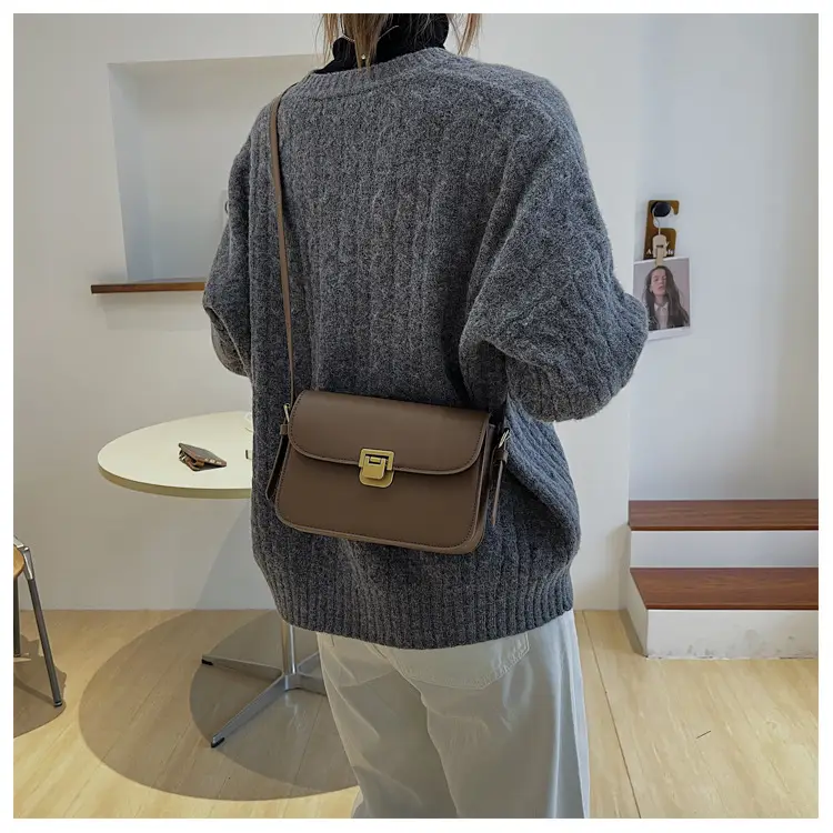 Small Square Brown Crossbody Bag for Women — feature 36