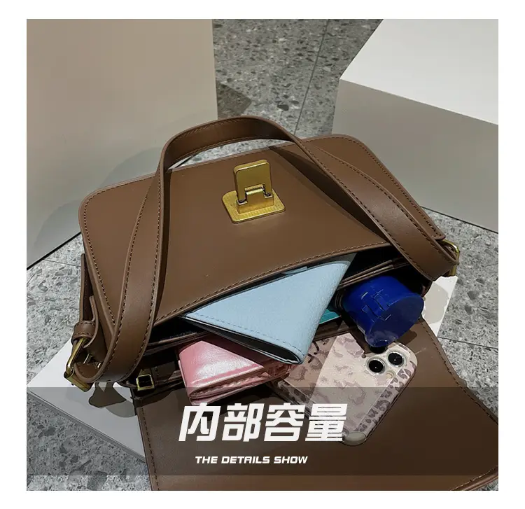 Small Square Brown Crossbody Bag for Women — feature 5