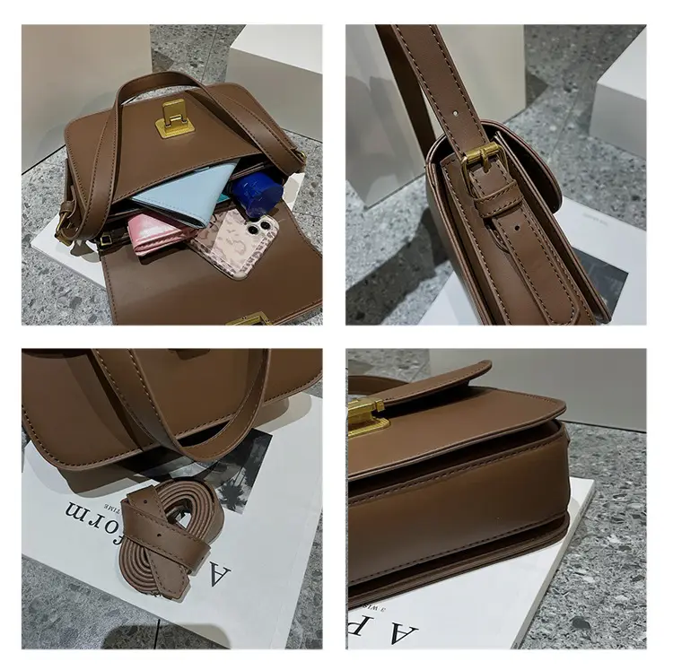 Small Square Brown Crossbody Bag for Women — feature 6