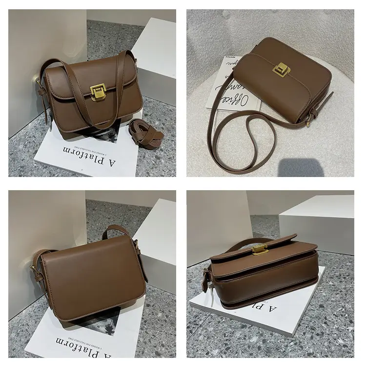 Small Square Brown Crossbody Bag for Women — feature 7