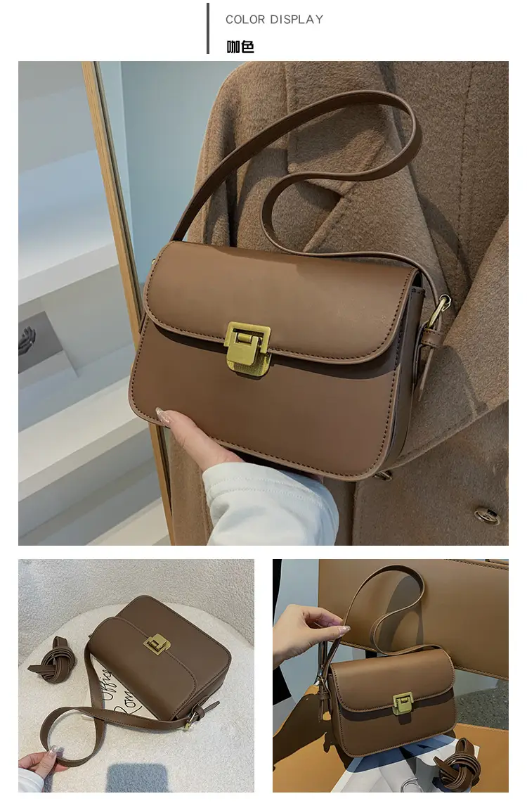 Small Square Brown Crossbody Bag for Women — feature 8