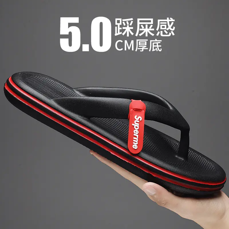 Men's White Flip-Flops Thick Sole Non-Slip Summer - Image 6