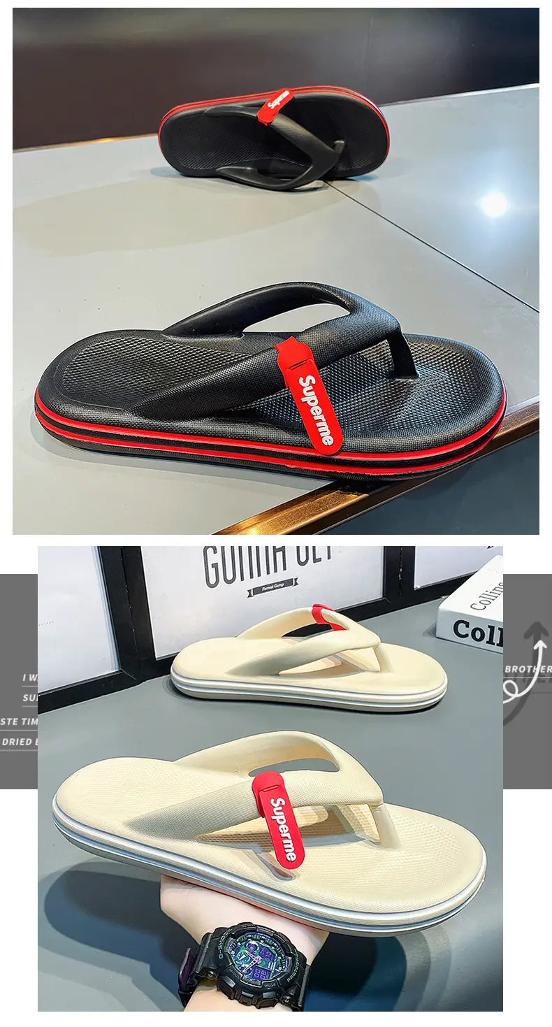 Men's White Flip-Flops Thick Sole Non-Slip Summer — feature 10