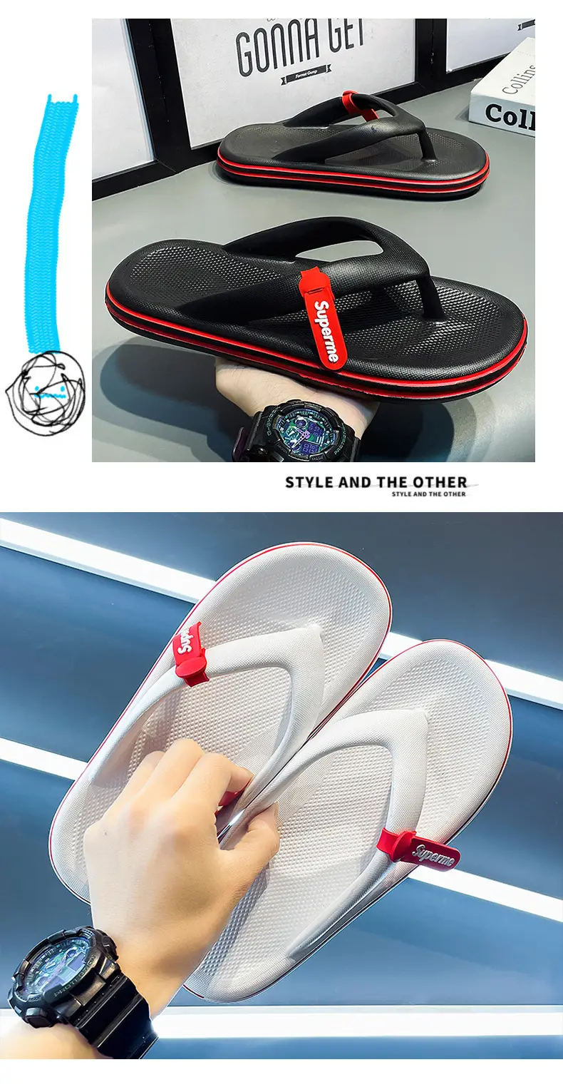 Men's White Flip-Flops Thick Sole Non-Slip Summer — feature 4