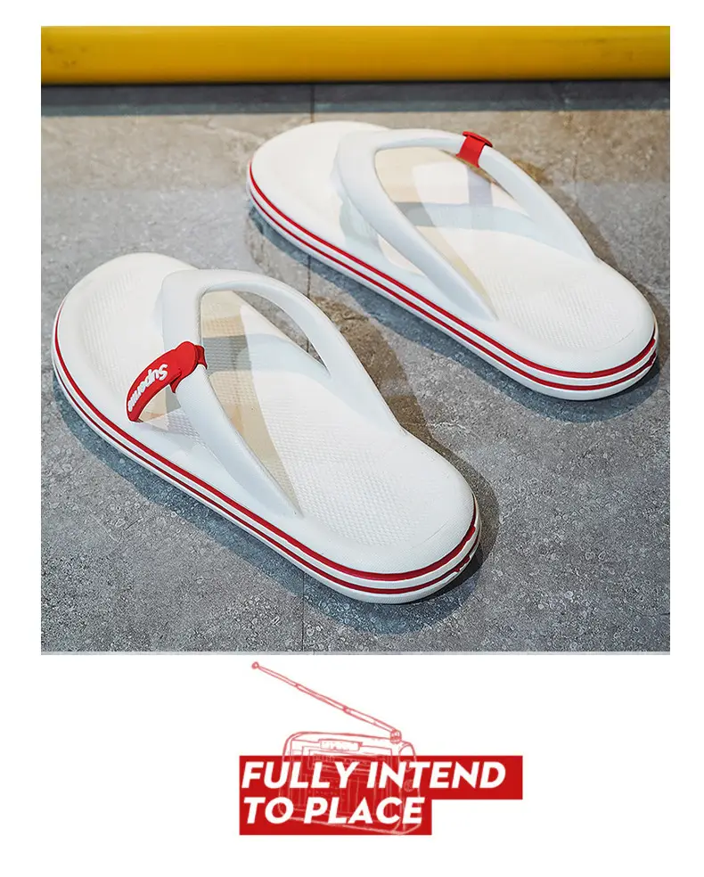 Men's White Flip-Flops Thick Sole Non-Slip Summer — feature 5