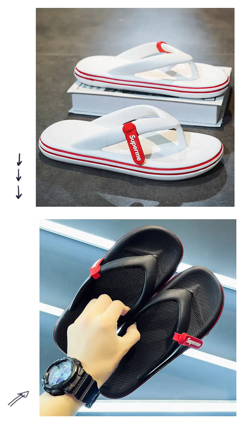 Men's White Flip-Flops Thick Sole Non-Slip Summer — feature 7
