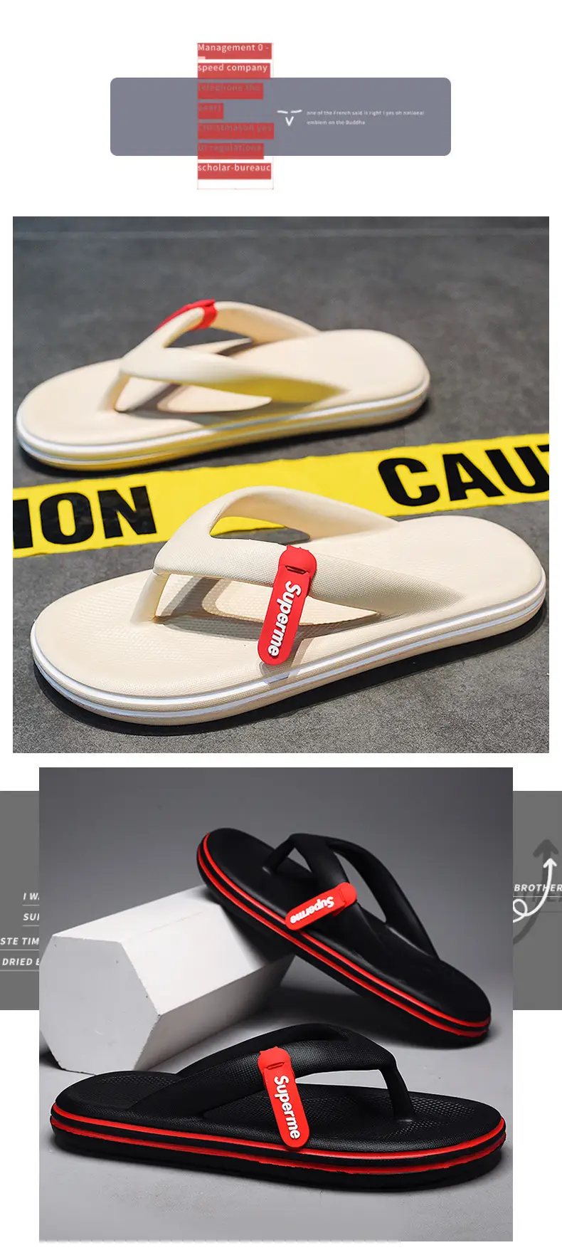 Men's White Flip-Flops Thick Sole Non-Slip Summer — feature 8