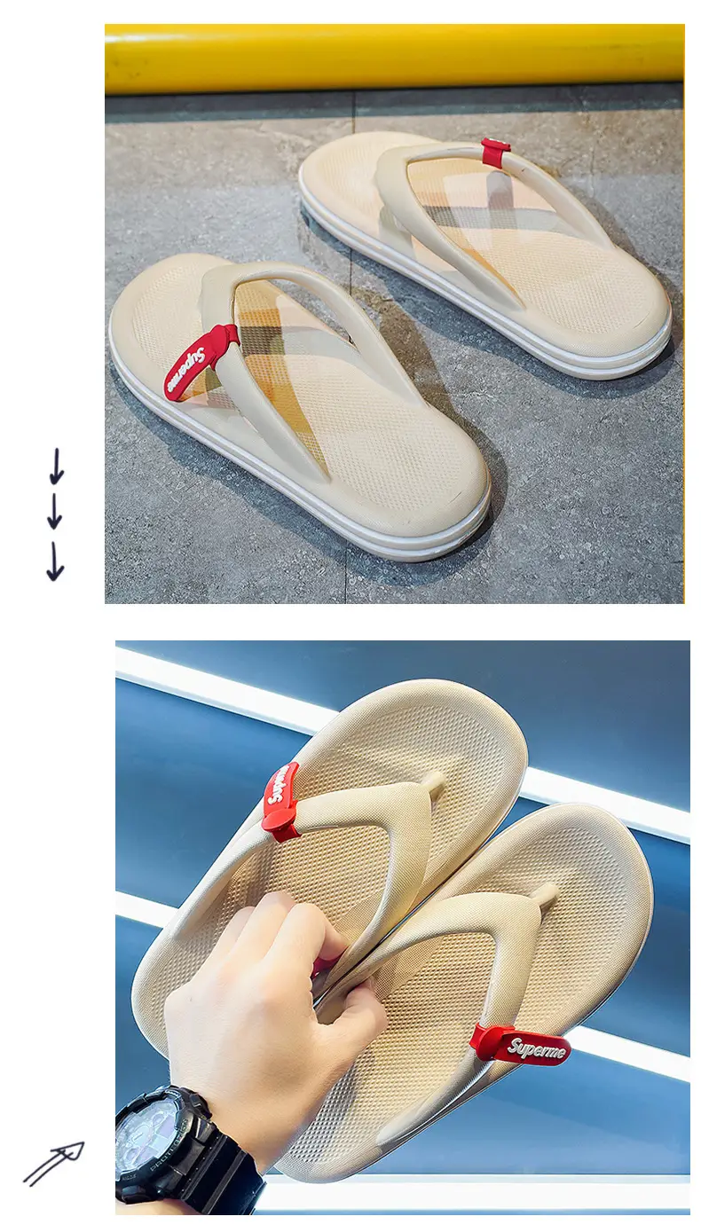 Men's White Flip-Flops Thick Sole Non-Slip Summer — feature 9