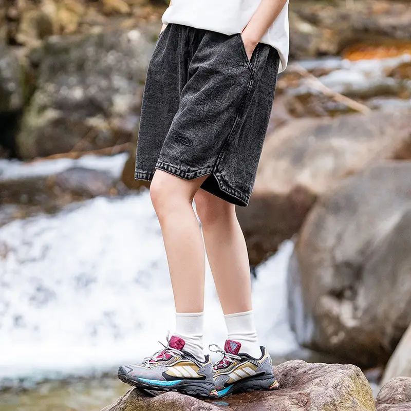 Summer Denim Shorts Washed Old Retro Five Point Pants