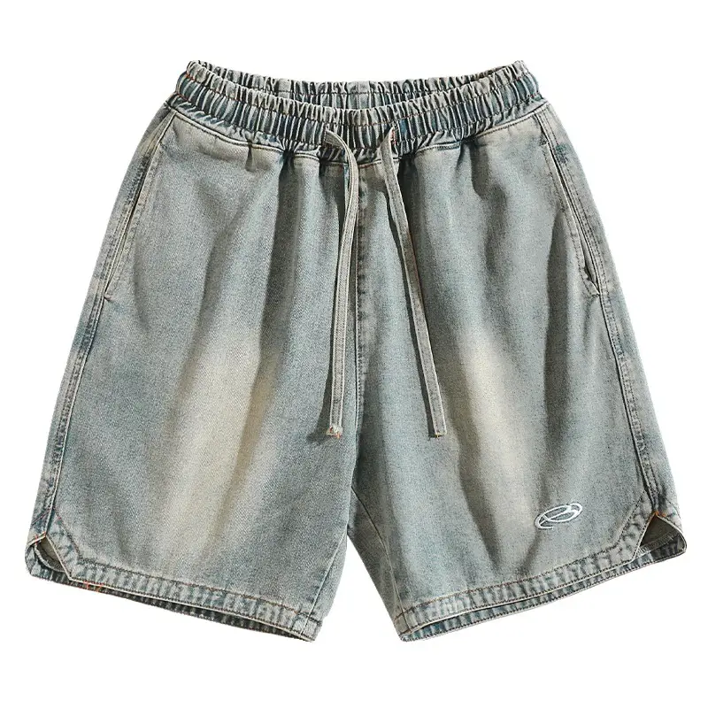 Summer Denim Shorts Washed Old Retro Five Point Pants