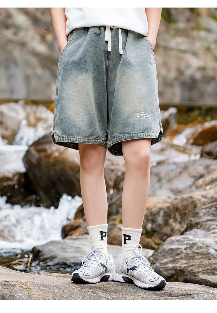 Summer Denim Shorts Washed Old Retro Five Point Pants — feature 5