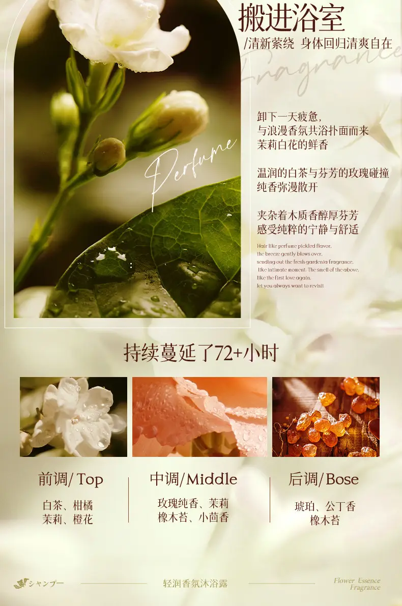 Ji Zhihui Camellia Qingrun Fragrance Body Soap Shake Tone Explosions Perfume-shaped Lasting Large Bottle genuine goods Body Soap — feature 7