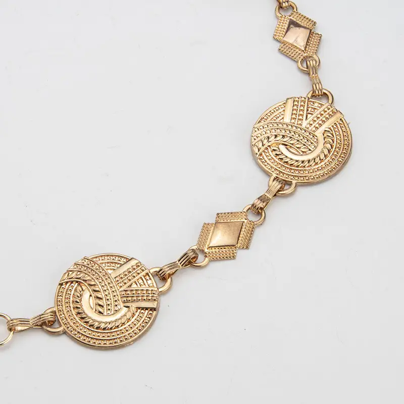Gold Metal Ethnic Waist Chain for Women 3.5cm