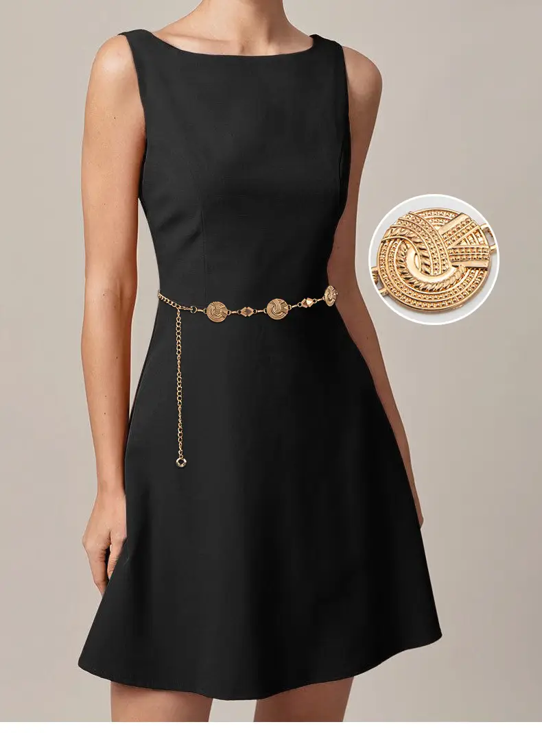 Gold Metal Ethnic Waist Chain for Women 3.5cm — feature 1