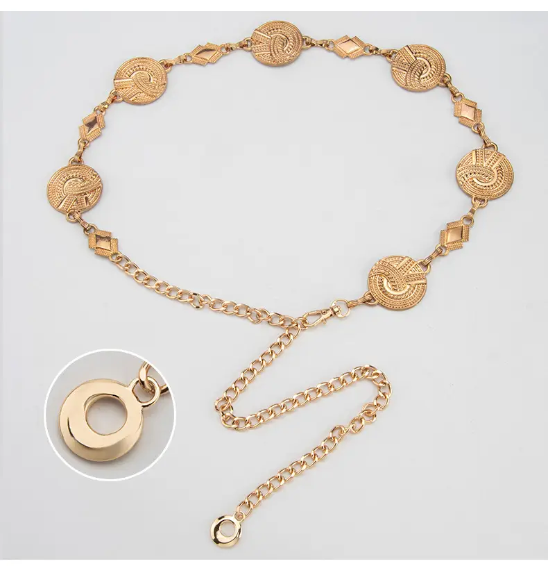 Gold Metal Ethnic Waist Chain for Women 3.5cm — feature 3