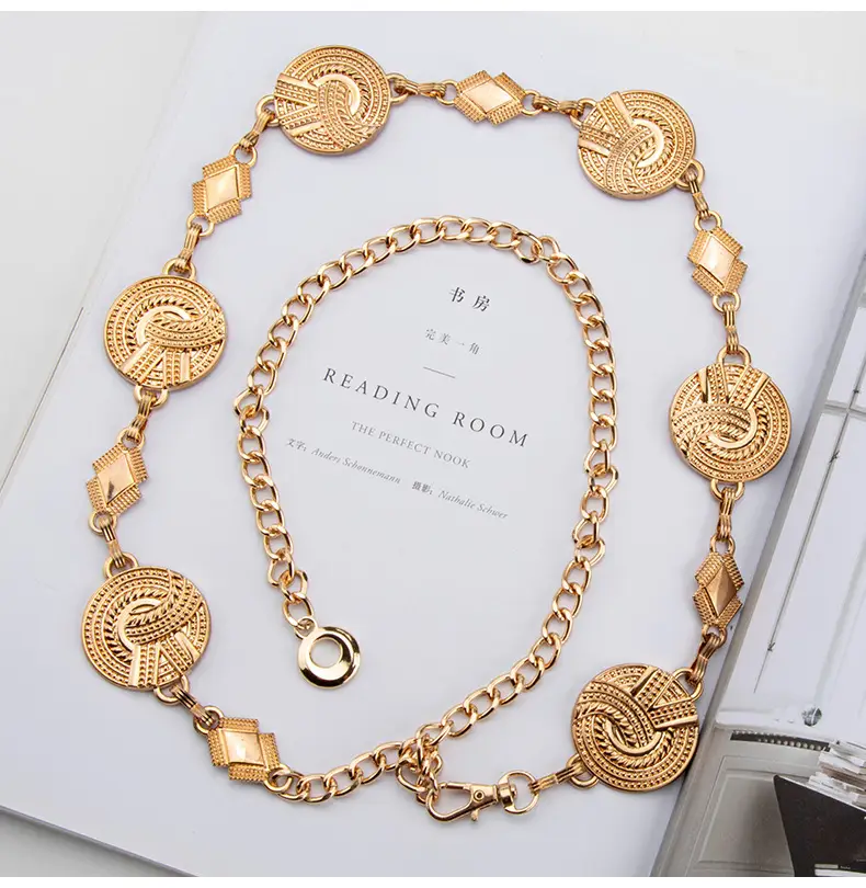 Gold Metal Ethnic Waist Chain for Women 3.5cm — feature 6