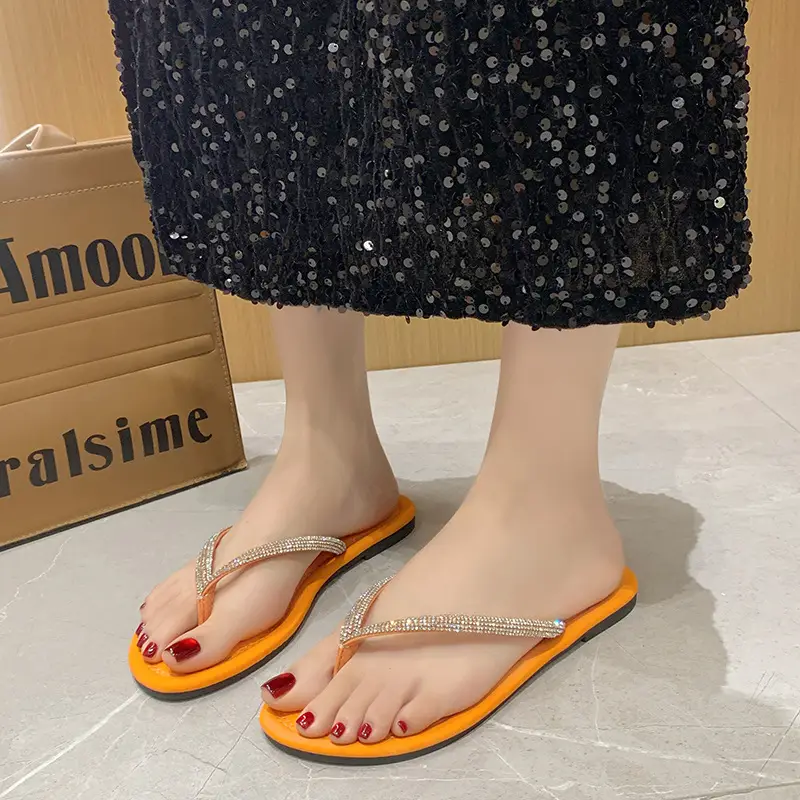 Women Rhinestone Flip Flops Large 2026 Summer - Image 5