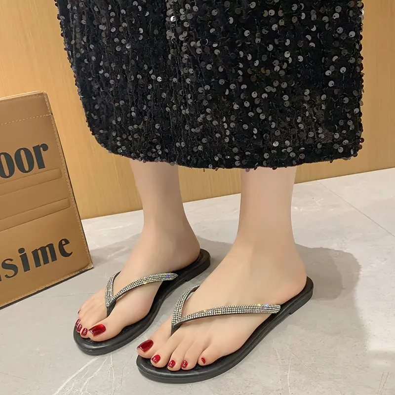 Women Rhinestone Flip Flops Large 2026 Summer - Image 6
