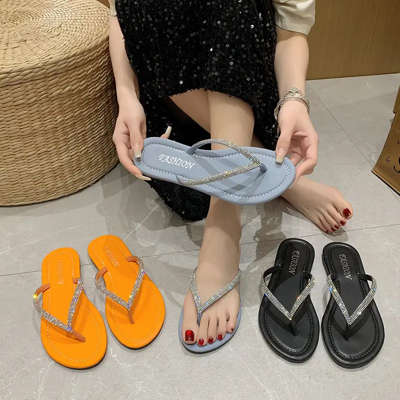 Women Rhinestone Flip Flops Large 2026 Summer - Image 7