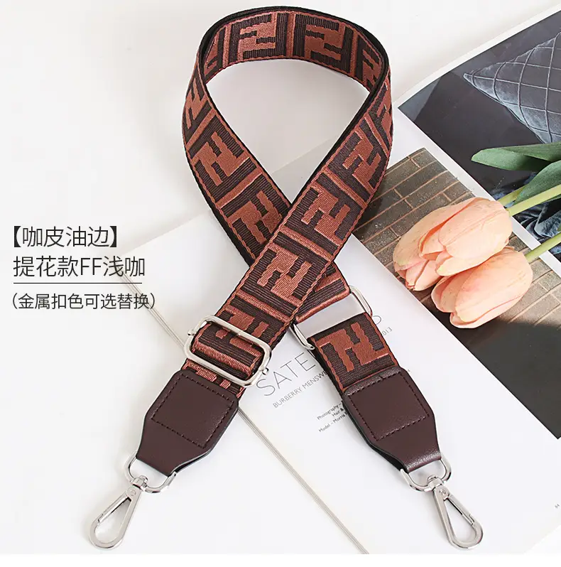 FF Jacquard Crossbody Bag Strap Red Adjustable Length 3.8cm Wide — feature 18