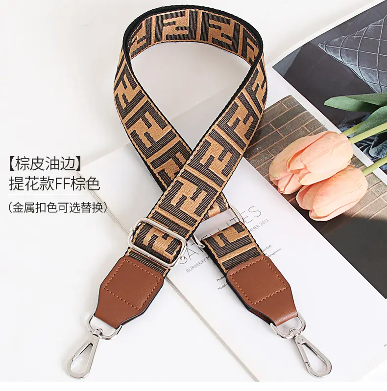 FF Jacquard Crossbody Bag Strap Red Adjustable Length 3.8cm Wide — feature 19