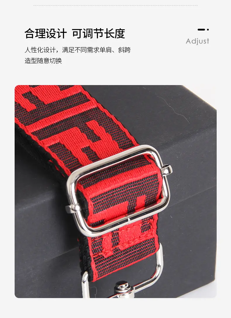 FF Jacquard Crossbody Bag Strap Red Adjustable Length 3.8cm Wide — feature 22