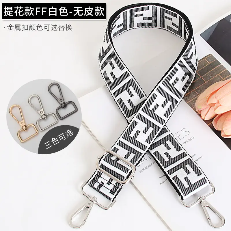 FF Jacquard Crossbody Bag Strap Red Adjustable Length 3.8cm Wide - Image 2