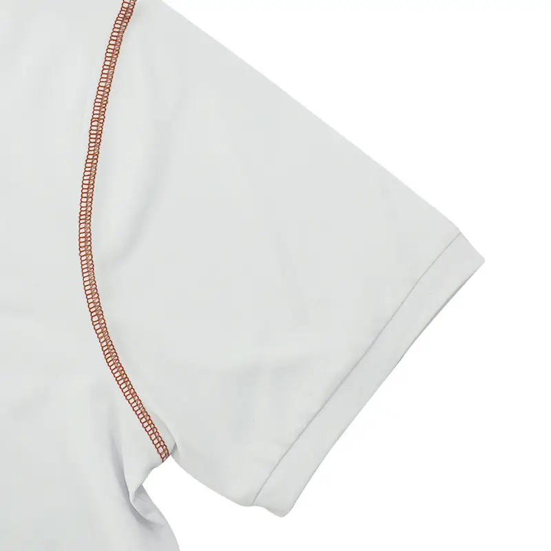 Men's White Polo Shirt with Brown Trim — feature 11