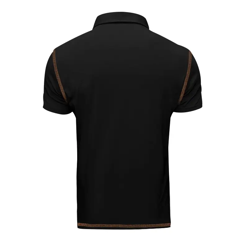Men's White Polo Shirt with Brown Trim — feature 29