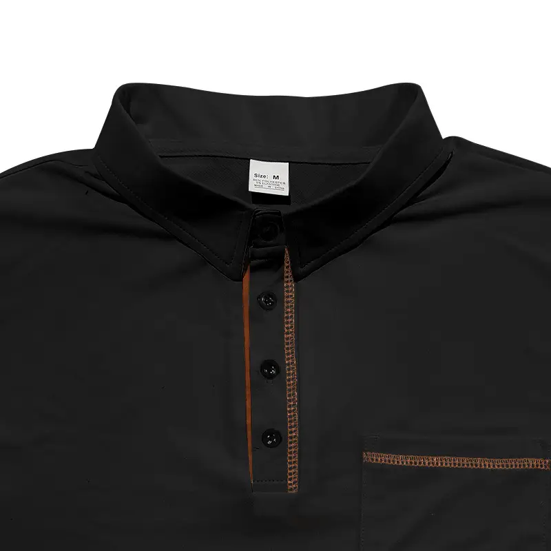Men's White Polo Shirt with Brown Trim — feature 30