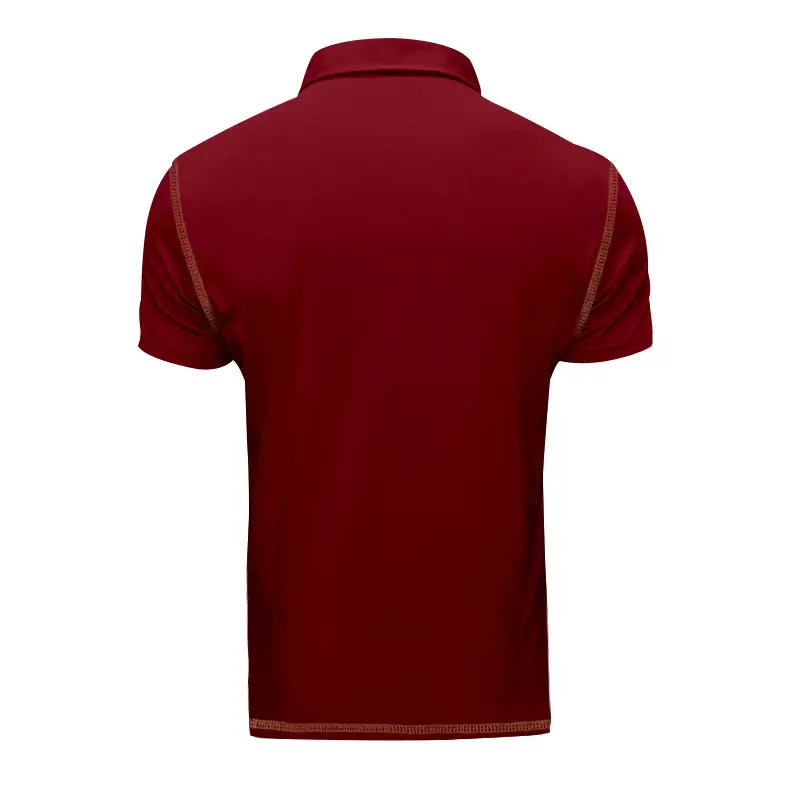 Men's White Polo Shirt with Brown Trim — feature 39