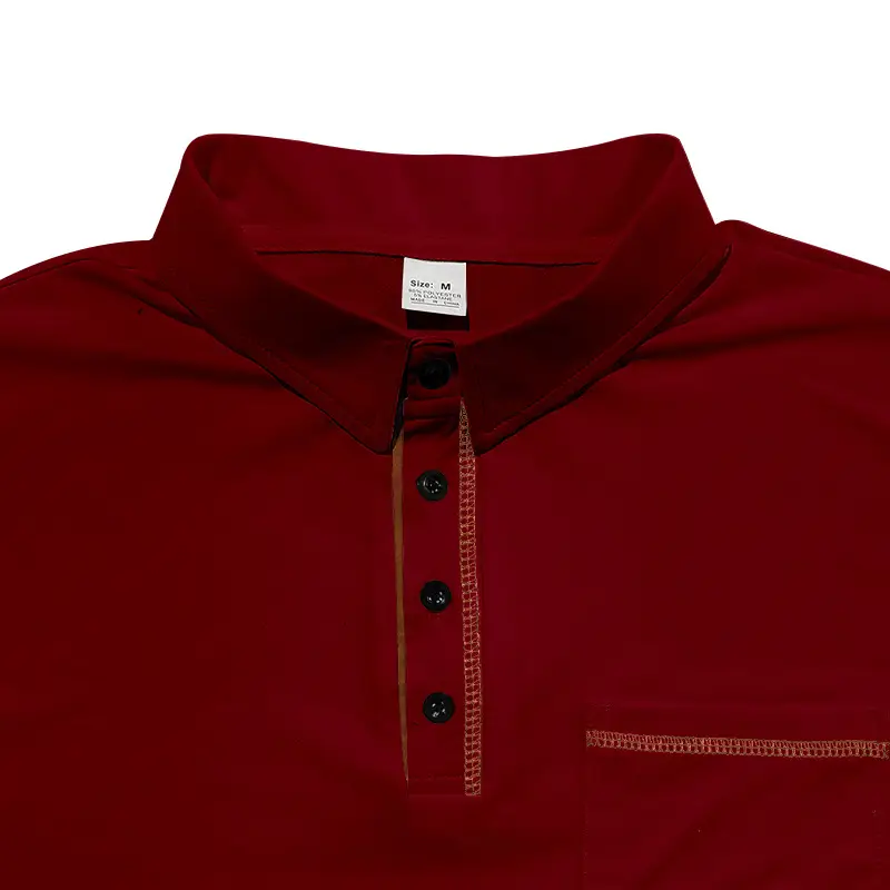 Men's White Polo Shirt with Brown Trim — feature 40