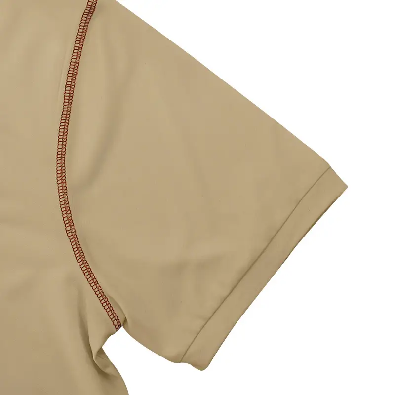 Men's White Polo Shirt with Brown Trim — feature 59