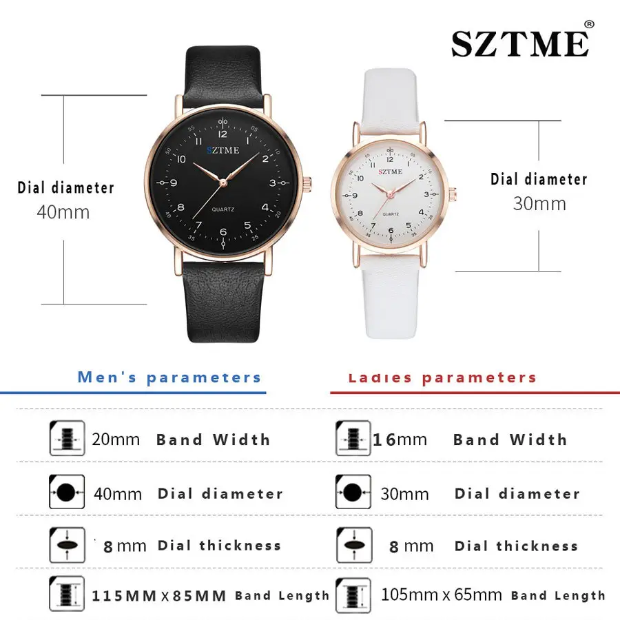 Cross-Country Couple Watches Black Red Quartz Set — feature 1