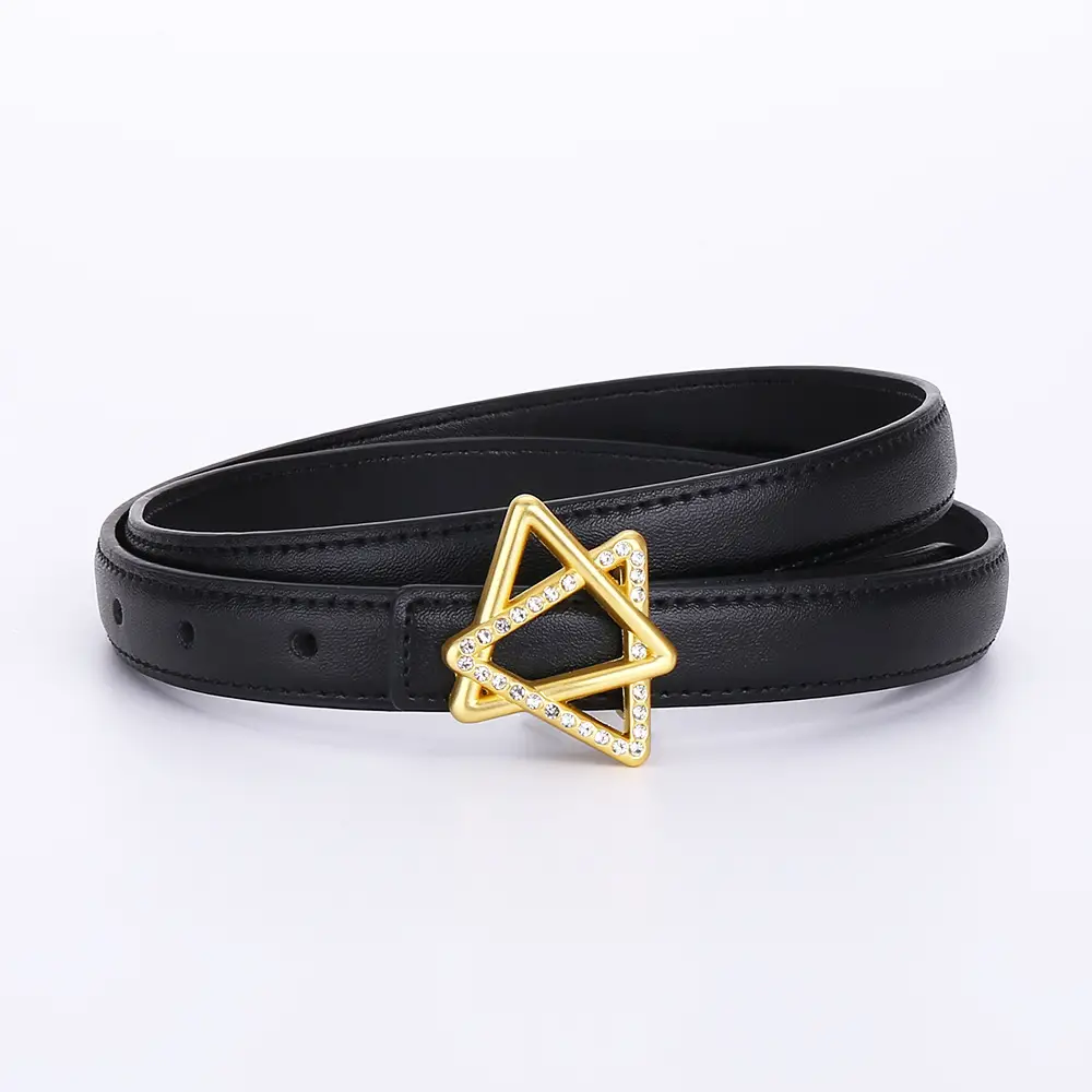 Women Cowhide Belt with Gold Star Buckle 100cm - Image 11