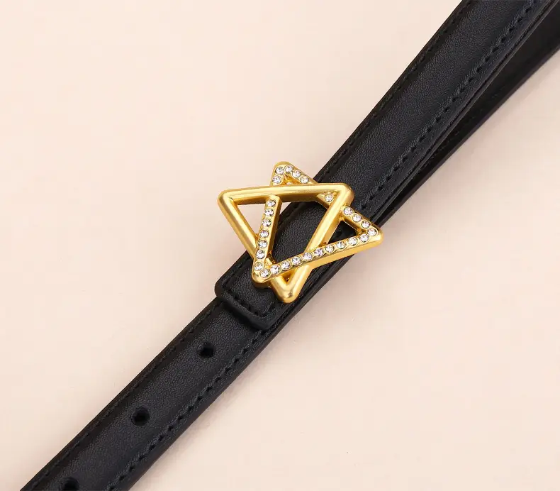 Women Cowhide Belt with Gold Star Buckle 100cm — feature 18
