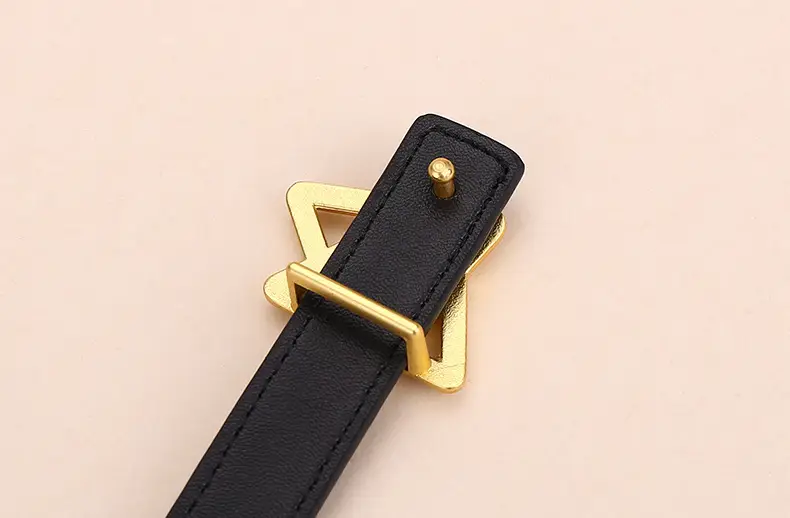 Women Cowhide Belt with Gold Star Buckle 100cm — feature 20