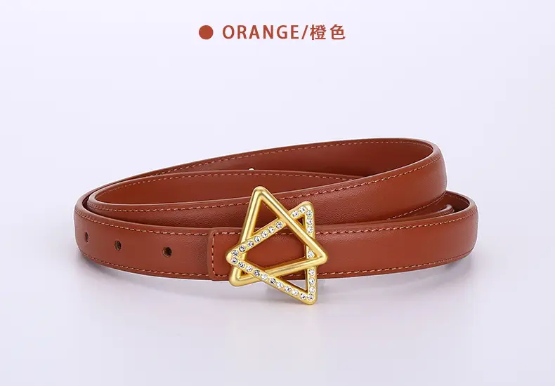 Women Cowhide Belt with Gold Star Buckle 100cm — feature 25