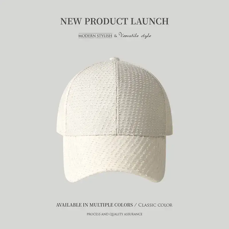 Black Knitted Baseball Cap for Women Summer Casual Sun Hat