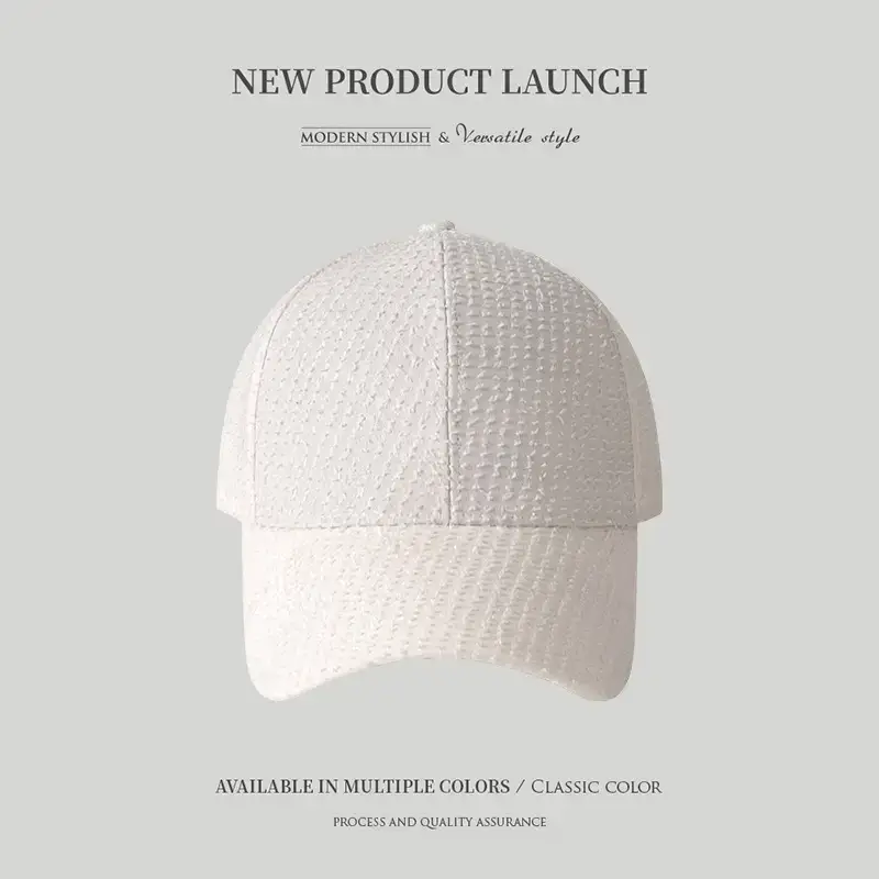 Black Knitted Baseball Cap for Women Summer Casual Sun Hat