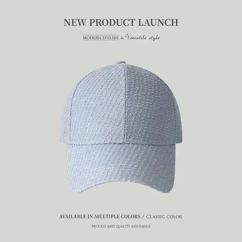 Black Knitted Baseball Cap for Women Summer Casual Sun Hat