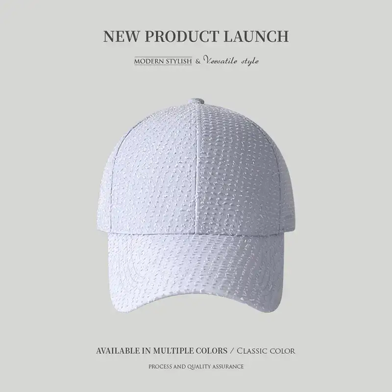 Black Knitted Baseball Cap for Women Summer Casual Sun Hat