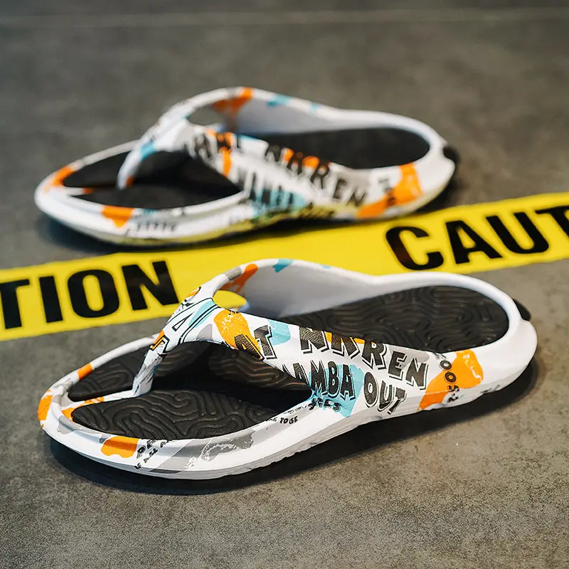 Flip-flops Men's Summer Outer Wear Flip-flops Non-slip Soft Sole Slippers Men's 46 Large Size Casual Soft-soled Beach Sandals