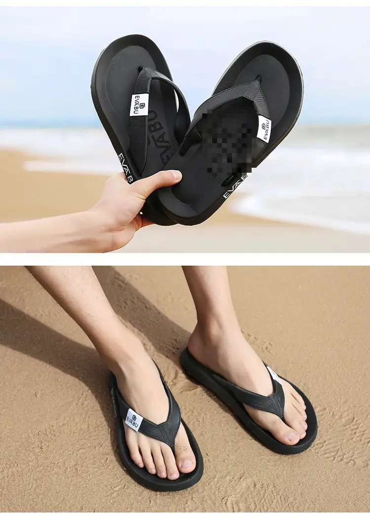 Summer new flip-flops wholesale men's non-slip soft bottom beach shoes EVA flip-flops ins trendy men's sandals — feature 7